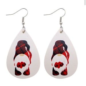 Gnome leather drop earrings